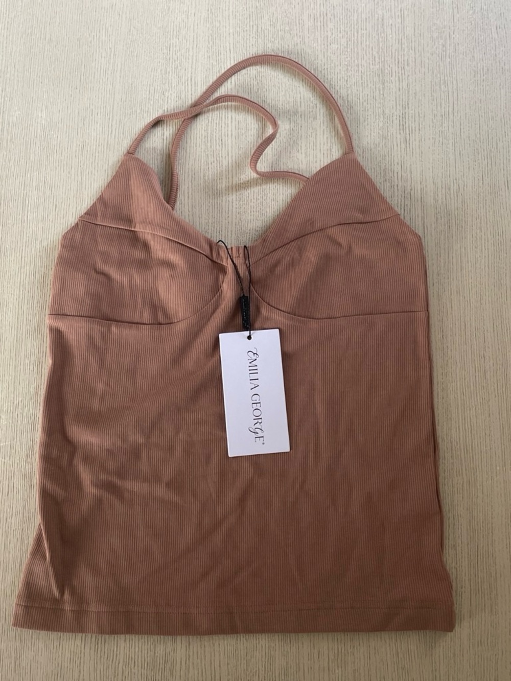 Emilia George Ribbed Cami in Dusty Mauve